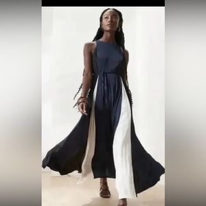 NWT $129 Banana Republic Navy Color block dress size 6 petite.
